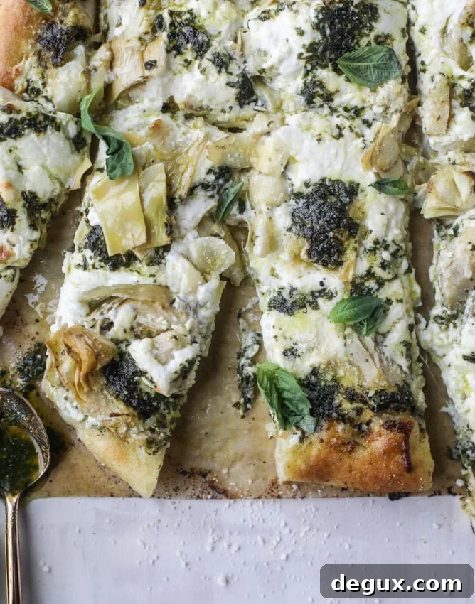 Artichoke Burrata Pizza with Lemon-Basil Pesto Recipe 10 artichoke burrata pizza with lemon basil pesto I howsweeteats.com
