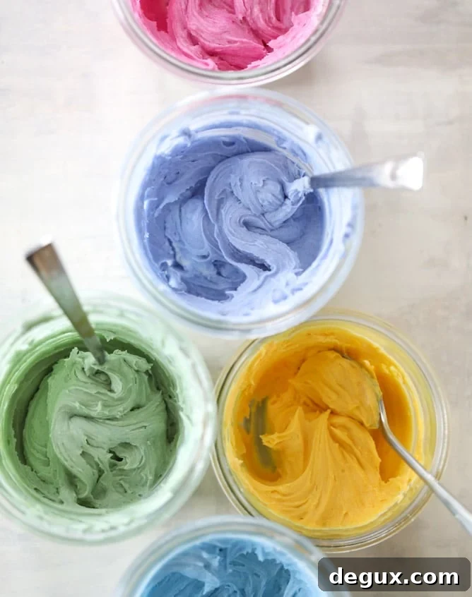 Olive Oil Cupcakes with Rainbow Mascarpone Buttercream (Video) 4 olive oil cupcakes with mascarpone buttercream