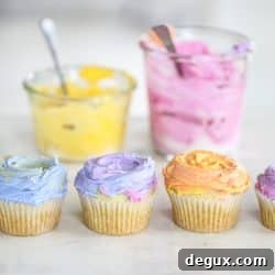 Olive Oil Cupcakes with Rainbow Mascarpone Buttercream (Video) 7 img 49401 8