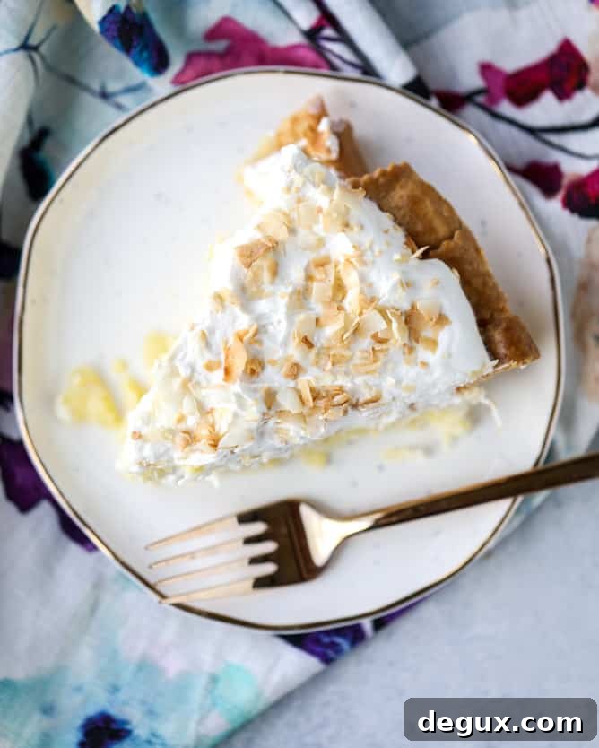 Coconut Custard Pie with Silky Coconut Whipped Cream 6 coconut custard pie with coconut whipped cream I howsweeteats.com