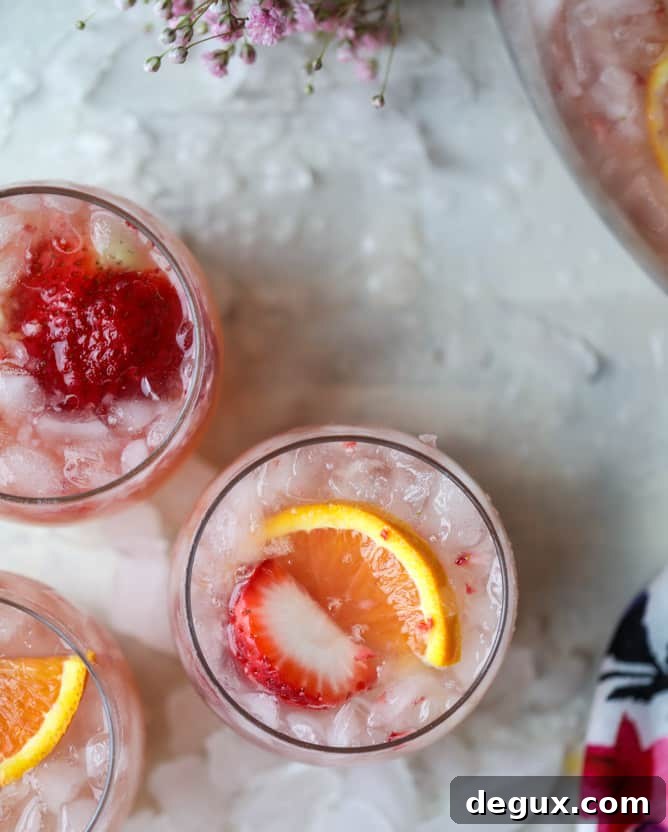 Strawberry Citrus Punch Recipe for Easter Brunch 7 strawberry citrus easter punch I howsweeteats.com