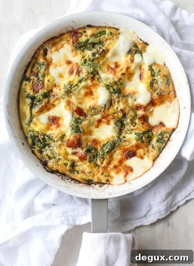 spring vegetable frittata with queso cheese and arugula I howsweeteats.com