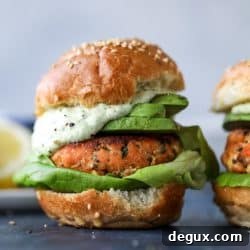 Green Goddess Salmon Burger Recipe with Herbed Avocado Sauce 8 img 49421 7