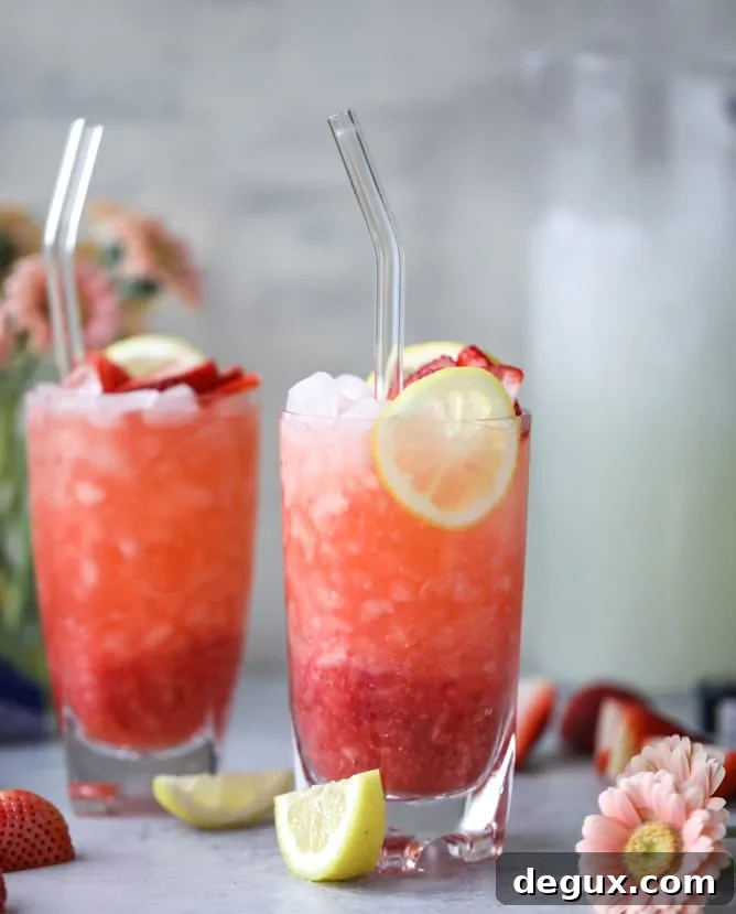 strawberry gin lemonades I howsweeteats.com