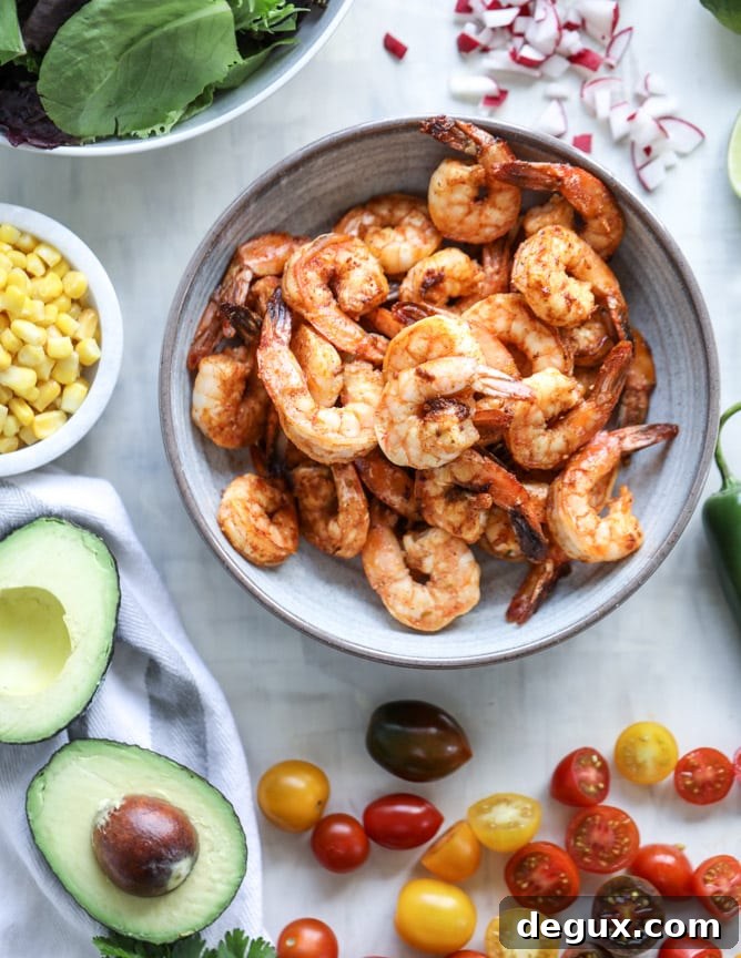 tequila shrimp taco salad I howsweeteats.com