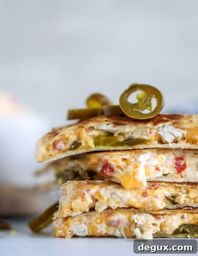 Pimento Cheese and Jalapeño Chicken Quesadillas 6 pimento cheese chicken quesadillas I howsweeteats.com