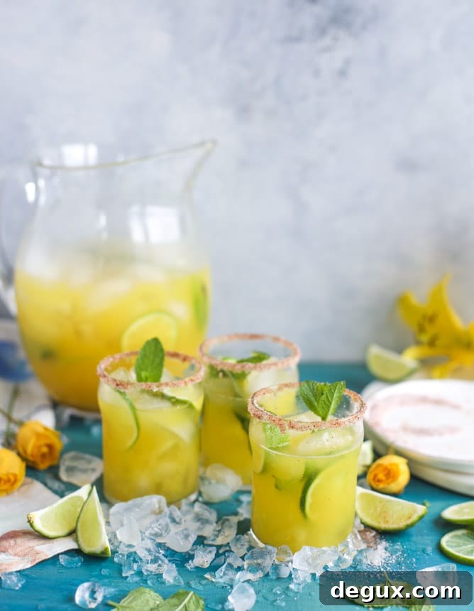 mint mango margarita punch I howsweeteats.com