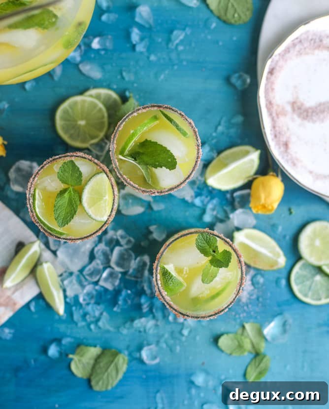 mint mango margarita punch I howsweeteats.com