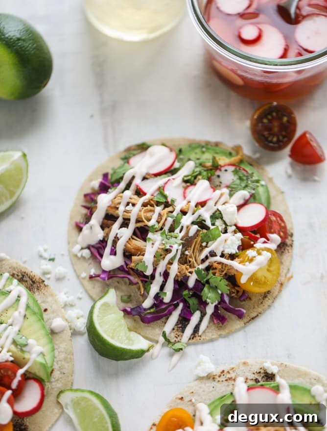 Chipotle Beer-Braised Chicken Tacos with Lime Slaw 6 beer braised chipotle chicken tacos I howsweeteats.com