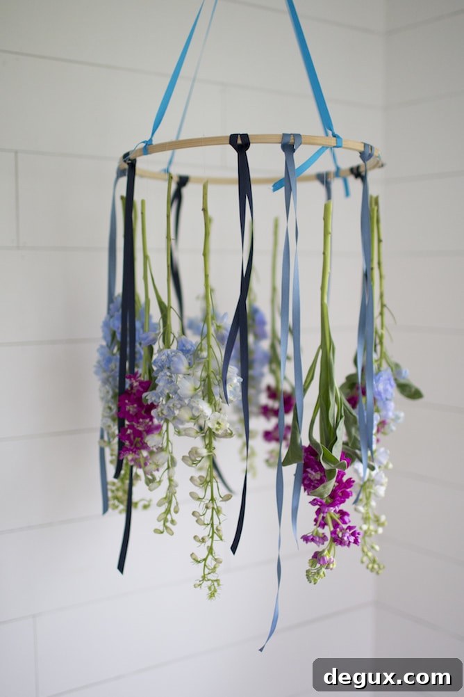 DIY floral chandelier I howsweeteats.com 