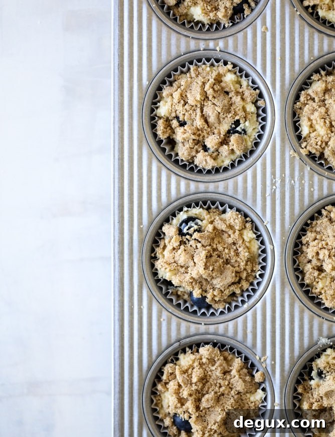 bursting blueberry coffee cake muffins I howsweeteats.com