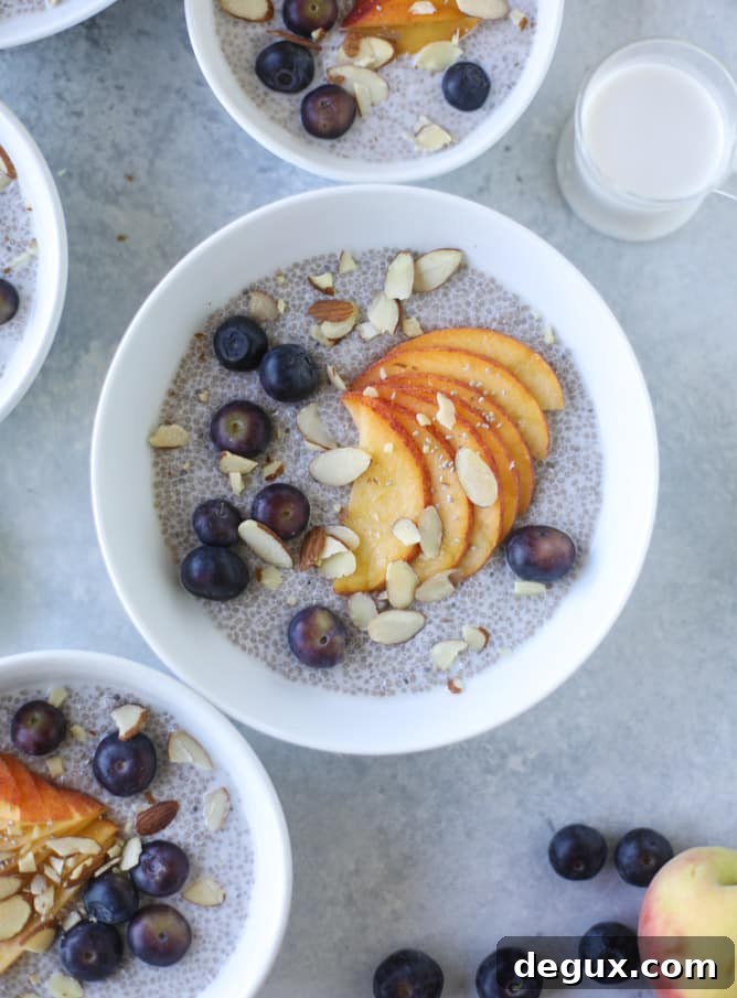 Blueberry Peach Chia Breakfast Bowls for Fresh Mornings 5 blueberry peach chia bowls I howsweeteats.com