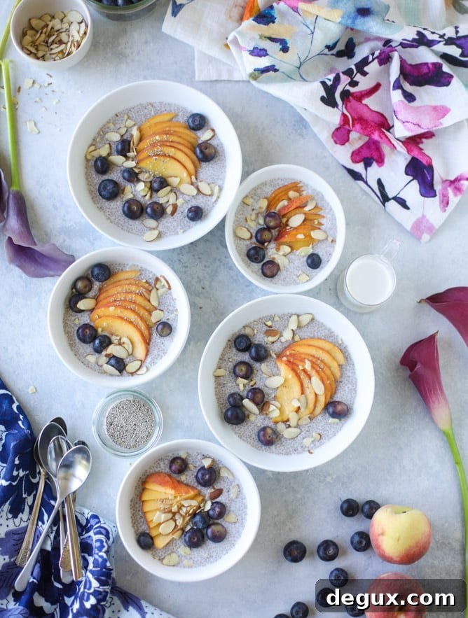 Blueberry Peach Chia Breakfast Bowls for Fresh Mornings 7 blueberry peach chia bowls I howsweeteats.com