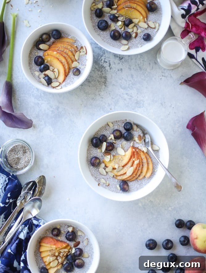 Blueberry Peach Chia Breakfast Bowls for Fresh Mornings 8 blueberry peach chia bowls I howsweeteats.com