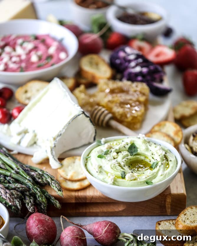 Spring Cheese Board with Beet-Whipped Feta and Seasonal Pairings 8 late spring cheese board with beet whipped feta I howsweeteats.com