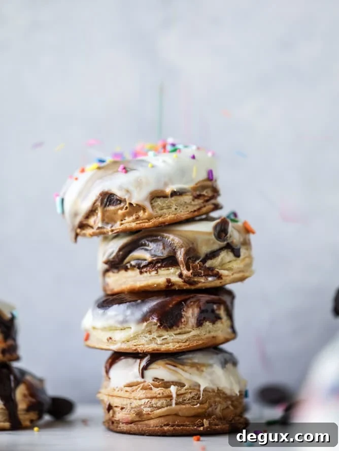 Triple-Dipped Chocolate Peanut Butter Doughnuts Recipe 7 triple dipped chocolate peanut butter doughnuts I howsweeteats.com