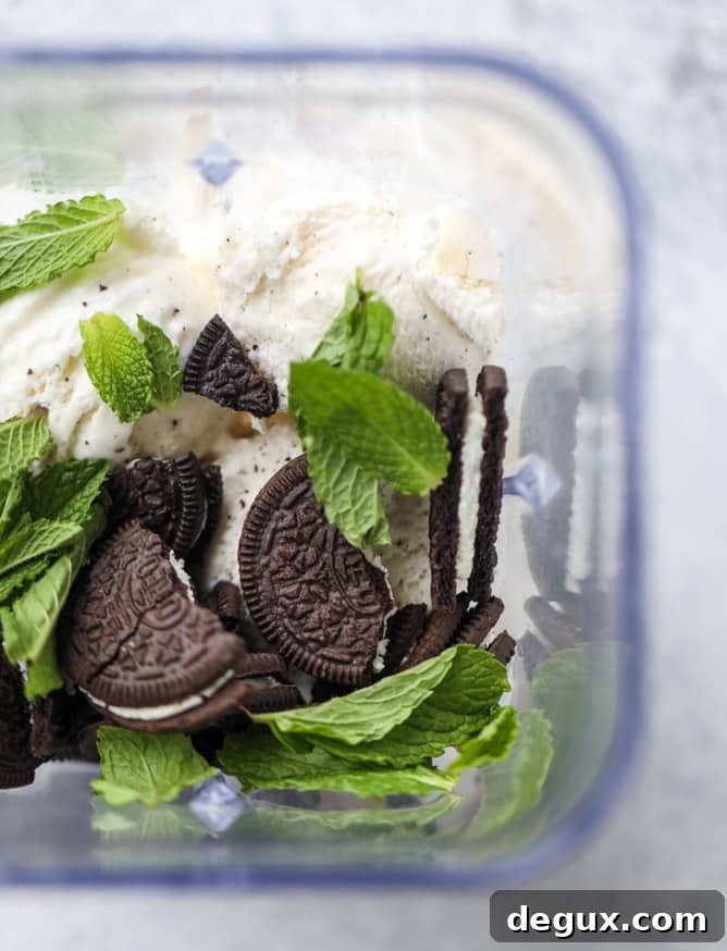 fresh mint cookies and cream shake I howsweeteats.com 