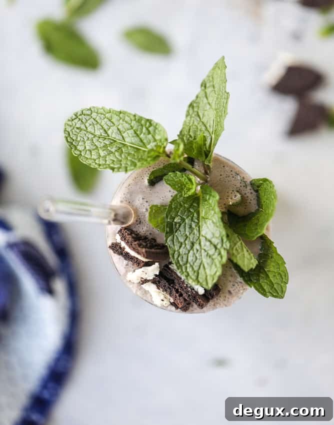 fresh mint cookies and cream shake I howsweeteats.com 