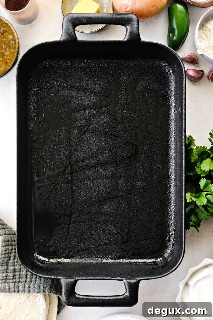 Cheesy Beef Enchiladas with Salsa Verde Recipe 5 preheat oven and prep pan