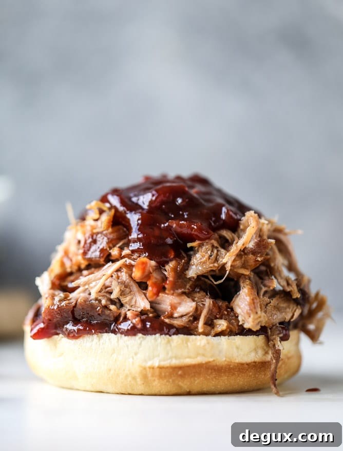 Cherry Chipotle Pulled Pork with Smoky BBQ Sauce 5 slow cooker shredded pulled pork