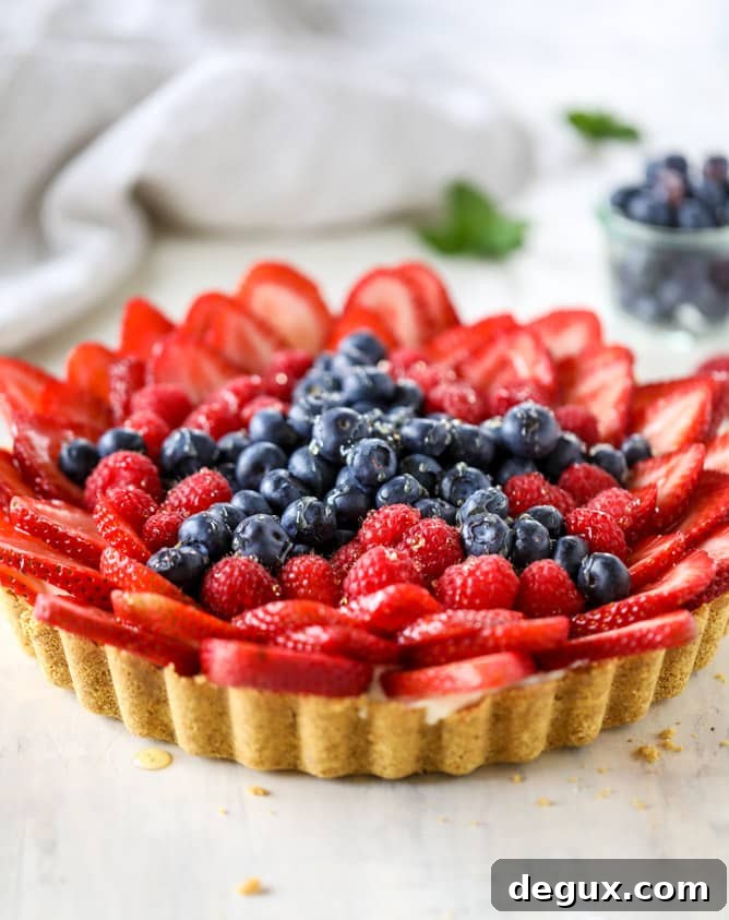 Triple-Berry Star No-Bake Cheesecake Tart (Video) 5 triple berry star tart