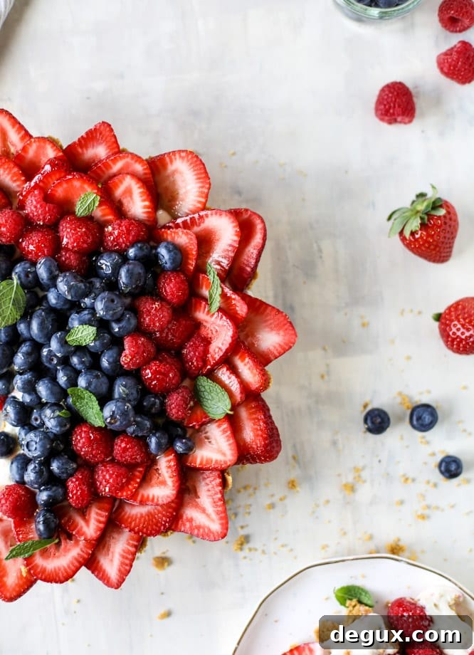 Triple-Berry Star No-Bake Cheesecake Tart (Video) 10 final tart photo