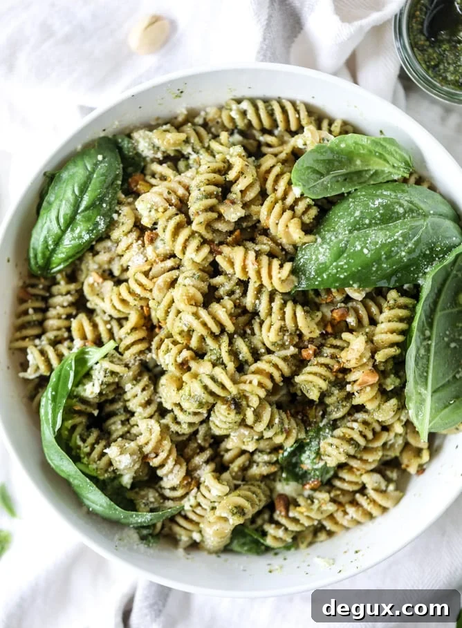 Pistachio Pesto Pasta Salad with Creamy Burrata 2 pistachio pesto pasta salad with burrata I howsweeteats.com