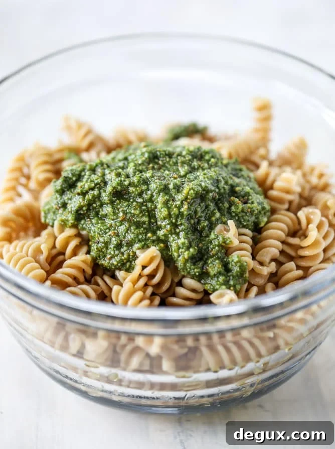 Pistachio Pesto Pasta Salad with Creamy Burrata 5 pistachio pesto pasta salad with burrata I howsweeteats.com