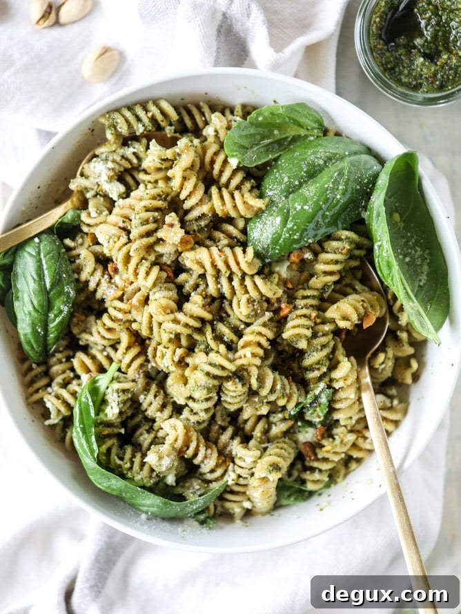 Pistachio Pesto Pasta Salad with Creamy Burrata 8 pistachio pesto pasta salad with burrata I howsweeteats.com