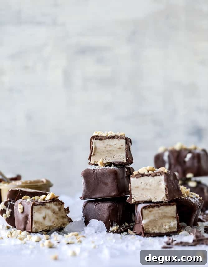 salted peanut butter ice cream bars I howsweeteats.com