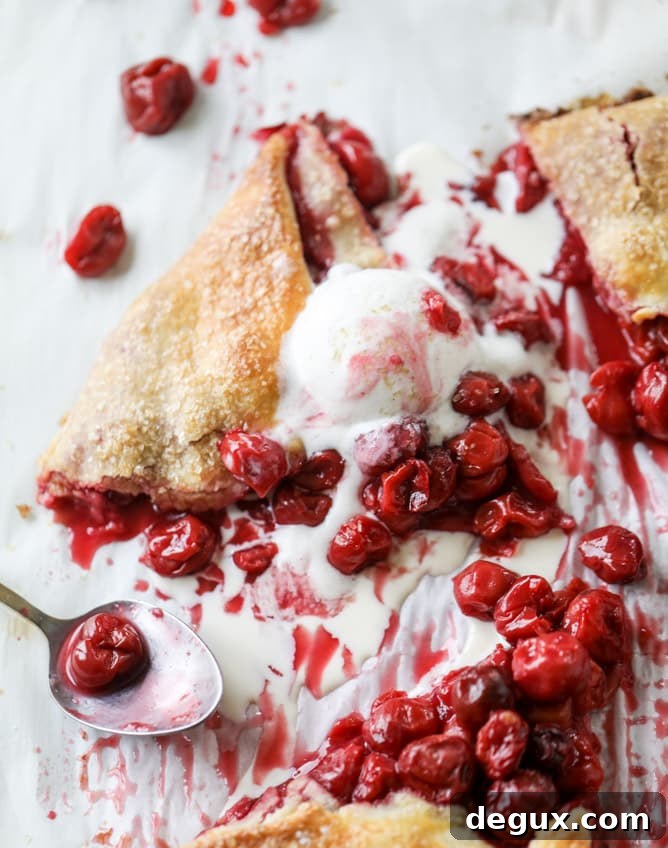 Sour Cherry Galette Recipe: Flaky Crust and Tart Filling 2 the best sour cherry galette I howsweeteats.com