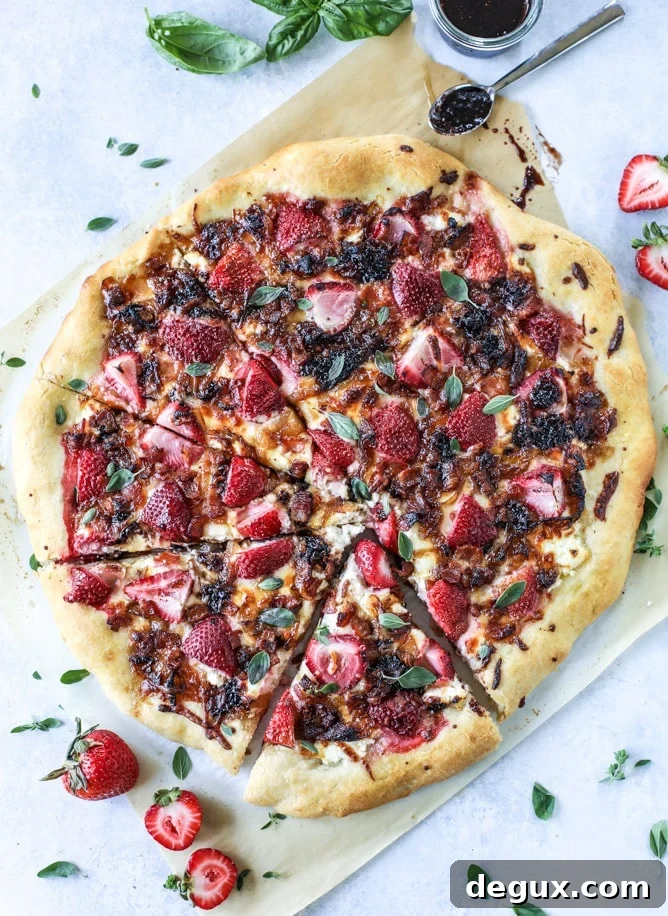Strawberry, Bacon & Caramelized Onion Pizza Recipe 7 strawberry pizza I howsweeteats.com