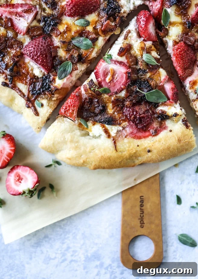 Strawberry, Bacon & Caramelized Onion Pizza Recipe 8 strawberry pizza I howsweeteats.com