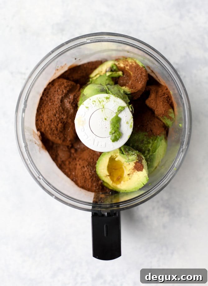 avocado chocolate mousse with summer fruit