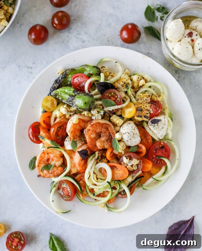 Summer Shrimp Zoodle Bowls with Lemon Garlic Dressing 10 summer shrimp zoodle bowls I howsweeteats.com