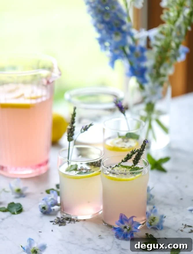 lavender mint lemonade recipe I howsweeteats.com