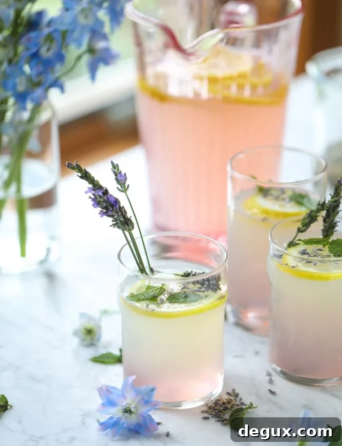 lavender mint lemonade recipe I howsweeteats.com