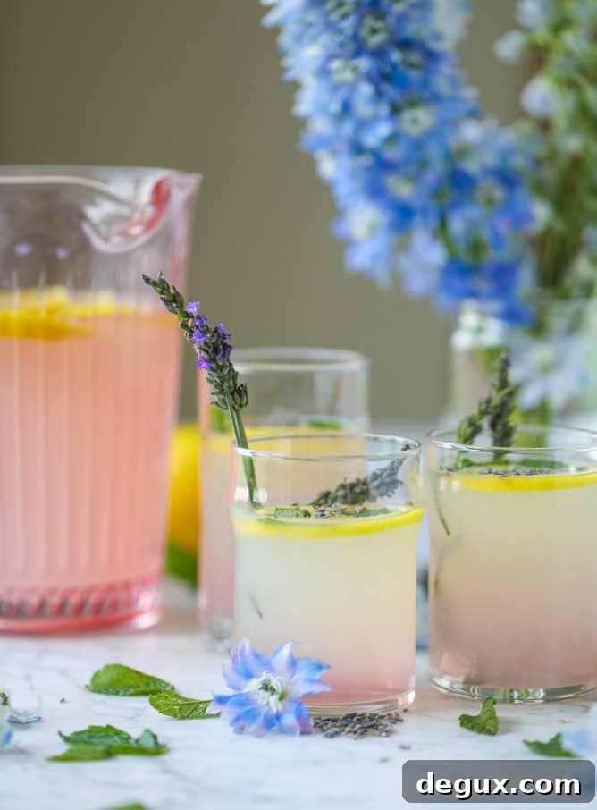 lavender mint lemonade recipe I howsweeteats.com