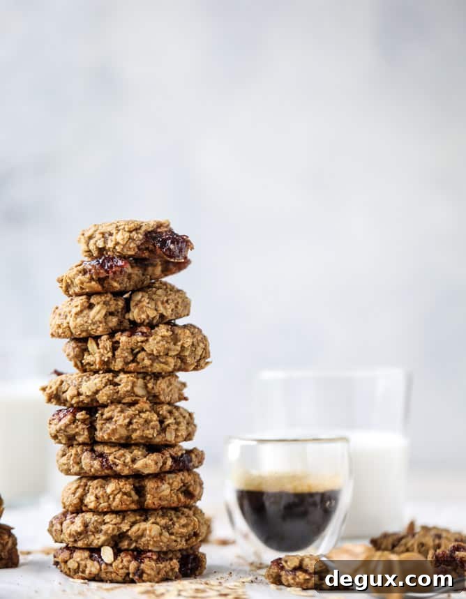 peanut butter and jelly breakfast cookies I howsweeteats.com