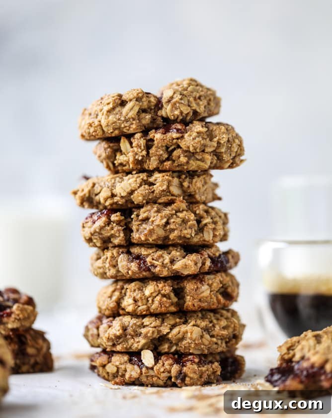 peanut butter and jelly breakfast cookies I howsweeteats.com