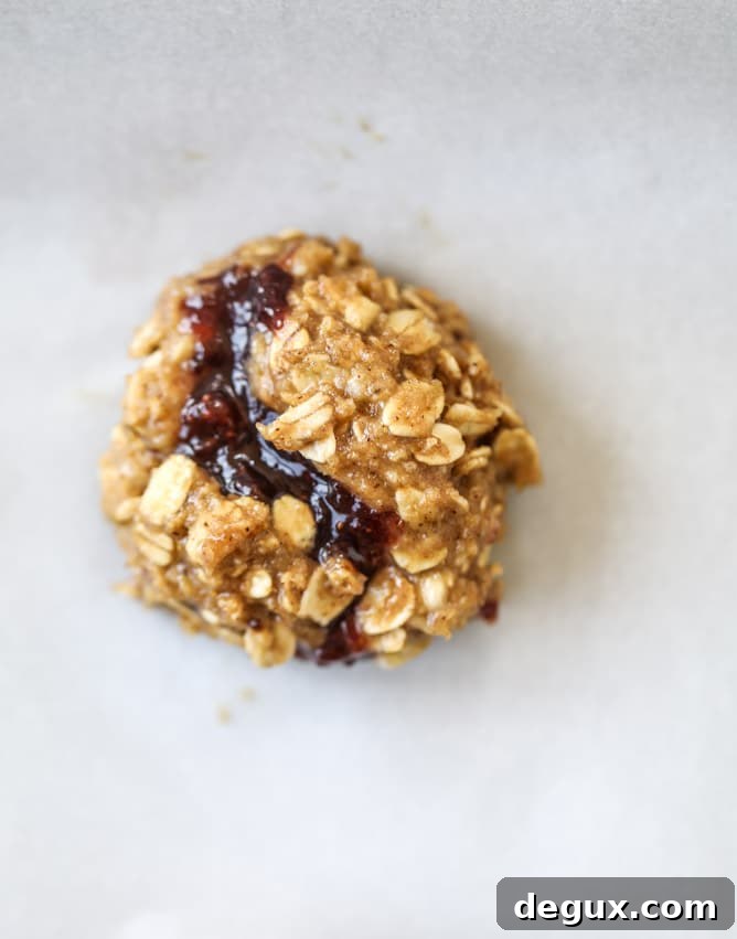 peanut butter and jelly breakfast cookies I howsweeteats.com