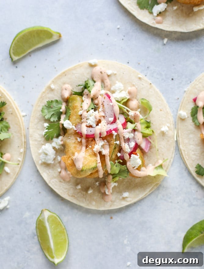 crispy beer battered avocado tacos I howsweeteats.com