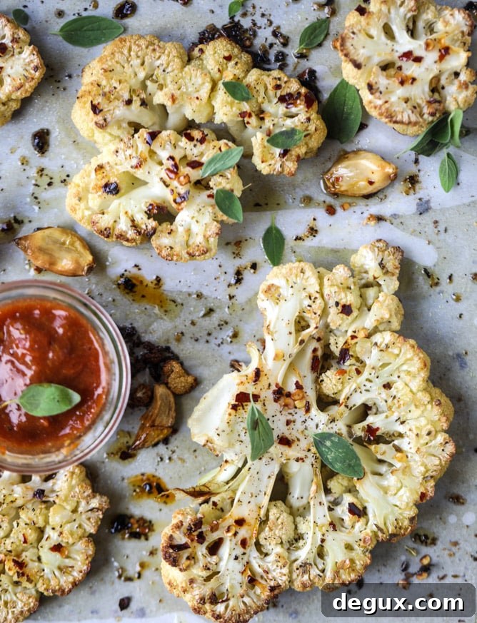 roasted sicilian cauliflower with quick tomato jam I howsweeteats.com