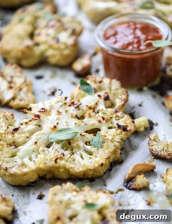 roasted sicilian cauliflower with quick tomato jam I howsweeteats.com
