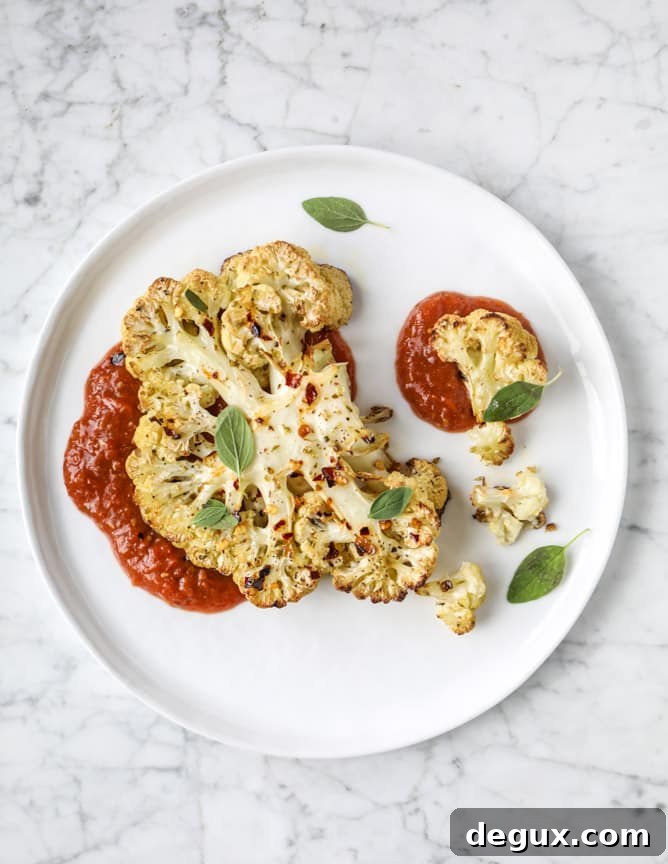 roasted sicilian cauliflower with quick tomato jam I howsweeteats.com