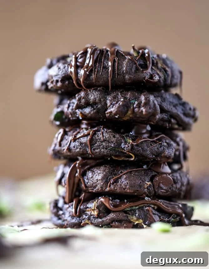 double chocolate zucchini cookies with sea salt I howsweeteats.com
