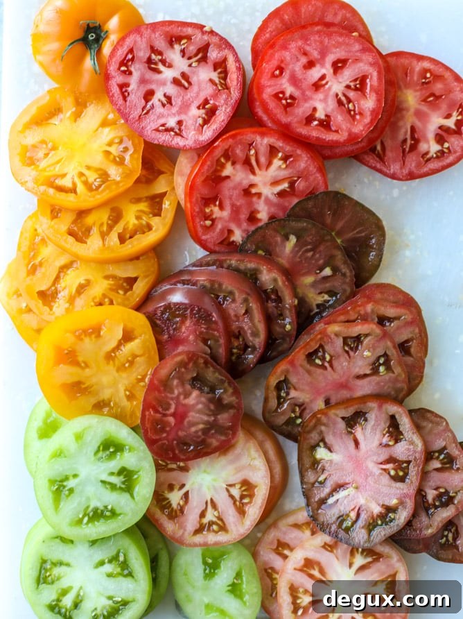 caprese salad with heirloom tomatoes and hot bacon dressing I howsweeteats.com