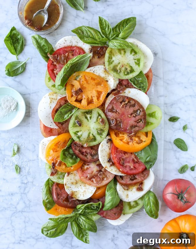hot bacon caprese salad I howsweeteats.com
