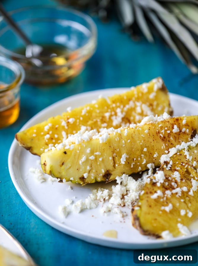 Spicy Honey-Glazed Pineapple Wedges for Grilling or Baking 5 hot honey pineapple wedges I howsweeteats.com