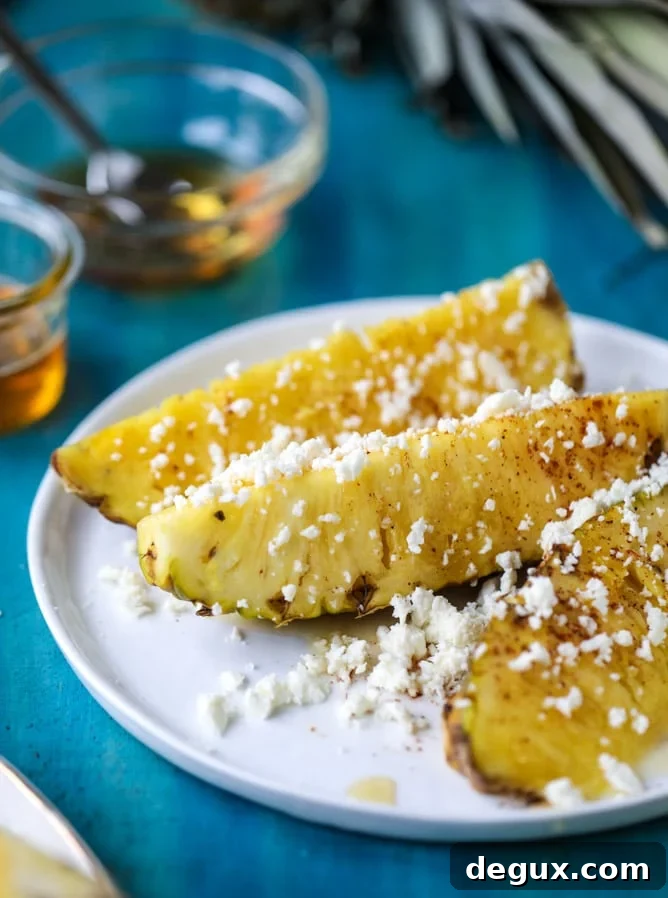 Spicy Honey-Glazed Pineapple Wedges for Grilling 5 hot honey pineapple wedges I howsweeteats.com